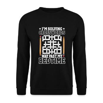 Résoudre des mots croisés - Sweat-shirt Unisexe - noir - Devant - Alina (178cm) & Michal (187cm)