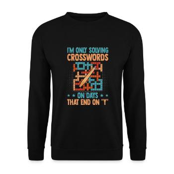Résoudre des mots croisés - Sweat-shirt Unisexe - noir - Devant - Alina (178cm) & Michal (187cm)