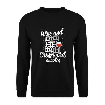 Résoudre des mots croisés - Sweat-shirt Unisexe - noir - Devant - Alina (178cm) & Michal (187cm)