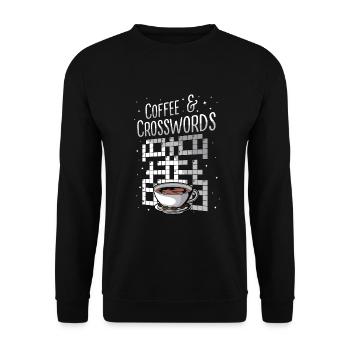 Résoudre des mots croisés - Sweat-shirt Unisexe - noir - Devant - Alina (178cm) & Michal (187cm)