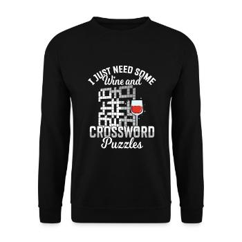 Résoudre des mots croisés - Sweat-shirt Unisexe - noir - Devant - Alina (178cm) & Michal (187cm)