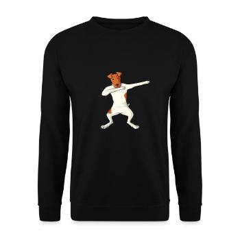 Smoothhair Fox Terrier Dog - Unisex Sweatshirt - black - Front - Alina (178cm) & Michal (187cm)