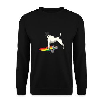 Smoothhair Fox Terrier Dog - Unisex Sweatshirt - black - Front - Alina (178cm) & Michal (187cm)