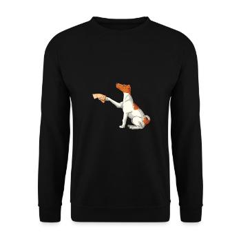 Smoothhair Fox Terrier Dog - Unisex Sweatshirt - black - Front - Alina (178cm) & Michal (187cm)