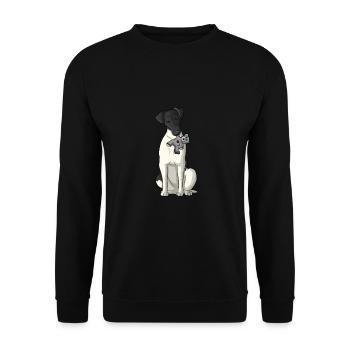 Smoothhair Fox Terrier Dog - Unisex Sweatshirt - black - Front - Alina (178cm) & Michal (187cm)