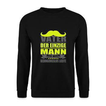 Vater der einzige Mann der mich bedingungslos - Unisex Pullover - Schwarz - Vorne - Alina (178cm) & Michal (187cm)