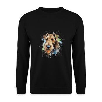 Airedale Terrier - Sweat-shirt Unisexe - noir - Devant - Alina (178cm) & Michal (187cm)