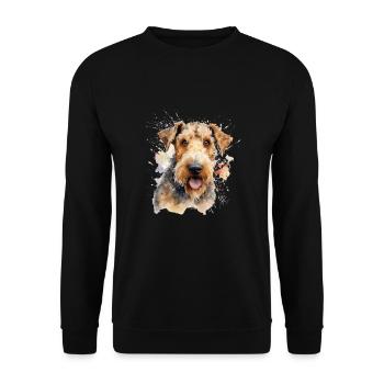 Airedale Terrier - Sweat-shirt Unisexe - noir - Devant - Alina (178cm) & Michal (187cm)