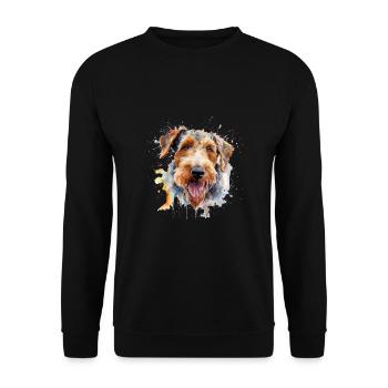 Airedale Terrier - Sweat-shirt Unisexe - noir - Devant - Alina (178cm) & Michal (187cm)
