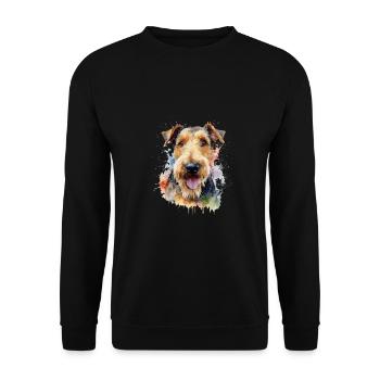 Airedale Terrier - Sweat-shirt Unisexe - noir - Devant - Alina (178cm) & Michal (187cm)