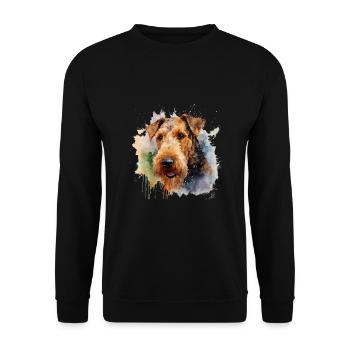 Airedale Terrier - Unisex Sweatshirt - black - Front - Alina (178cm) & Michal (187cm)