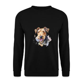 Airedale Terrier - Sweat-shirt Unisexe - noir - Devant - Alina (178cm) & Michal (187cm)