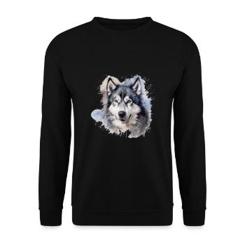 Malamute d’Alaska - Sweat-shirt Unisexe - noir - Devant - Alina (178cm) & Michal (187cm)