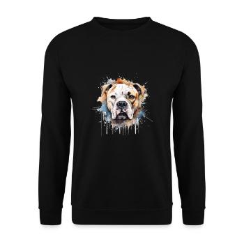 Bouledogue américain - Sweat-shirt Unisexe - noir - Devant - Alina (178cm) & Michal (187cm)