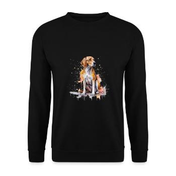 American Foxhound - Unisex Pullover - Schwarz - Vorne - Alina (178cm) & Michal (187cm)