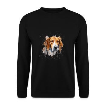 American Foxhound - Unisex Pullover - Schwarz - Vorne - Alina (178cm) & Michal (187cm)