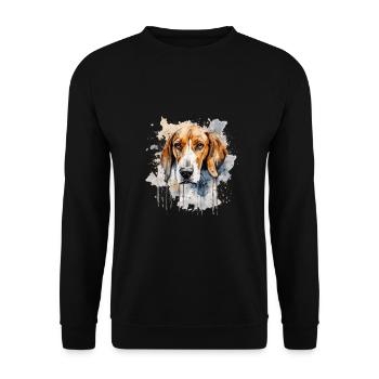 American Foxhound - Unisex Pullover - Schwarz - Vorne - Alina (178cm) & Michal (187cm)