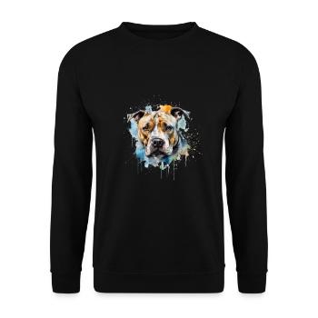 American Staffordshire Terrier - Sweat-shirt Unisexe - noir - Devant - Alina (178cm) & Michal (187cm)