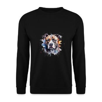 American Staffordshire Terrier - Sweat-shirt Unisexe - noir - Devant - Alina (178cm) & Michal (187cm)