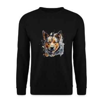 Australian Cattle Dog - Unisex Pullover - Schwarz - Vorne - Alina (178cm) & Michal (187cm)