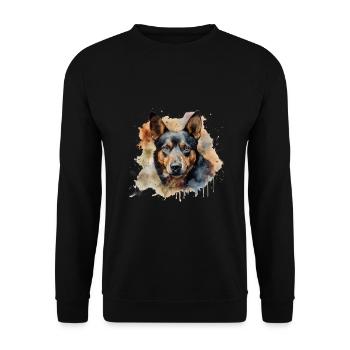 Kelpie australien - Sweat-shirt Unisexe - noir - Devant - Alina (178cm) & Michal (187cm)