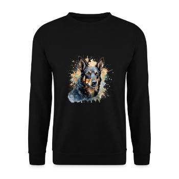 Kelpie australien - Sweat-shirt Unisexe - noir - Devant - Alina (178cm) & Michal (187cm)