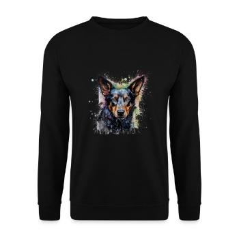 Australian Kelpie - Unisex Pullover - Schwarz - Vorne - Alina (178cm) & Michal (187cm)