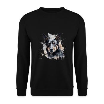 Australian Kelpie - Unisex Pullover - Schwarz - Vorne - Alina (178cm) & Michal (187cm)