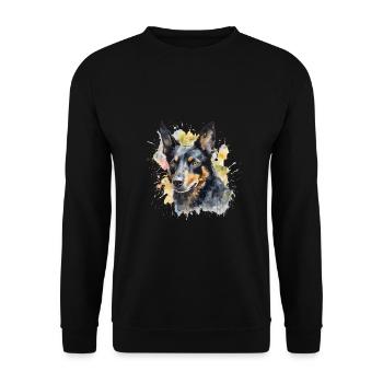 Kelpie australien - Sweat-shirt Unisexe - noir - Devant - Alina (178cm) & Michal (187cm)
