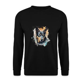 Kelpie australien - Sweat-shirt Unisexe - noir - Devant - Alina (178cm) & Michal (187cm)