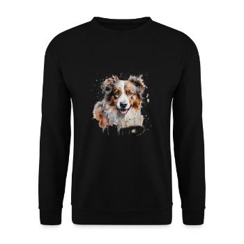 Australian Shepherd - Unisex Sweatshirt - black - Front - Alina (178cm) & Michal (187cm)
