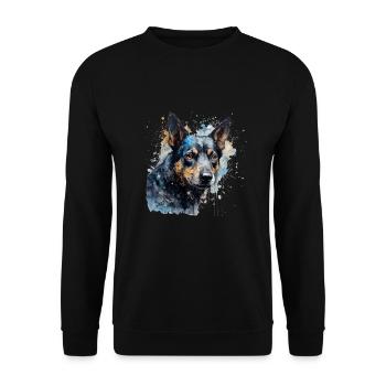 Australian Kelpie - Unisex Pullover - Schwarz - Vorne - Alina (178cm) & Michal (187cm)