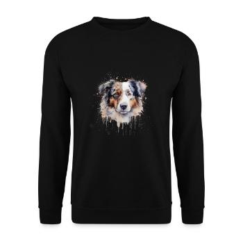 Australian Shepherd - Unisex Sweatshirt - black - Front - Alina (178cm) & Michal (187cm)