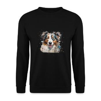 Australian Shepherd - Unisex Pullover - Schwarz - Vorne - Alina (178cm) & Michal (187cm)