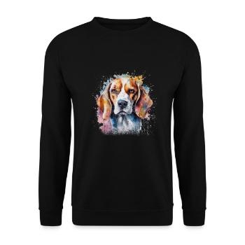 Beagle - Unisex Sweatshirt - black - Front - Alina (178cm) & Michal (187cm)