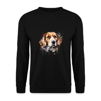 Beagle - Unisex Sweatshirt - black - Front - Alina (178cm) & Michal (187cm)