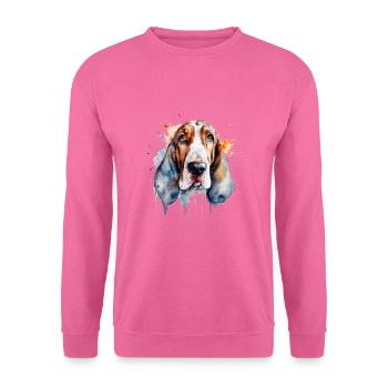 Basset Hound - Unisex Pullover - Pink - Vorne
