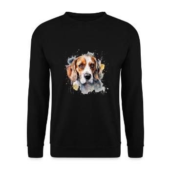 Beagle - Unisex Pullover - Schwarz - Vorne - Alina (178cm) & Michal (187cm)