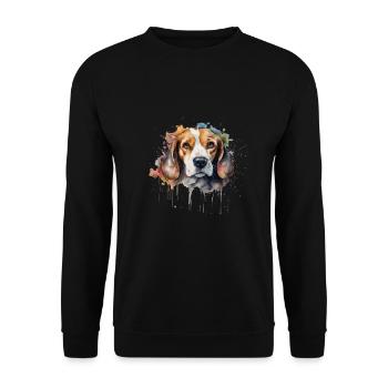Beagle - Unisex Pullover - Schwarz - Vorne - Alina (178cm) & Michal (187cm)