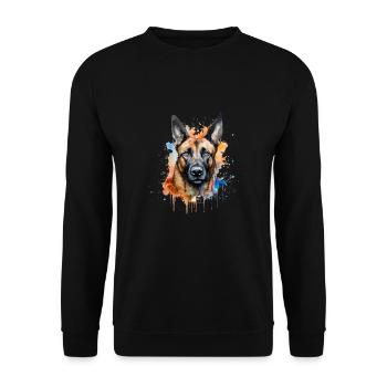 Belgian Malinois - Unisex Pullover - Schwarz - Vorne - Alina (178cm) & Michal (187cm)