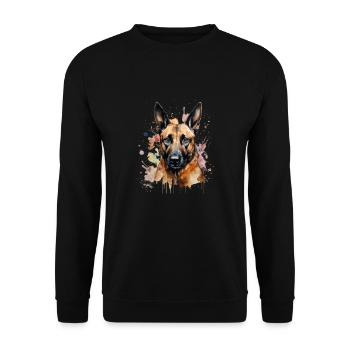 Belgian Malinois - Unisex Sweatshirt - black - Front - Alina (178cm) & Michal (187cm)
