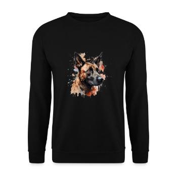 Belgian Malinois - Unisex Sweatshirt - black - Front - Alina (178cm) & Michal (187cm)