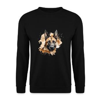 Belgian Malinois - Unisex Sweatshirt - black - Front - Alina (178cm) & Michal (187cm)