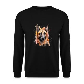Belgian Malinois - Unisex Pullover - Schwarz - Vorne - Alina (178cm) & Michal (187cm)