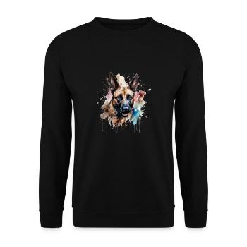 Belgian Malinois - Unisex Pullover - Schwarz - Vorne - Alina (178cm) & Michal (187cm)