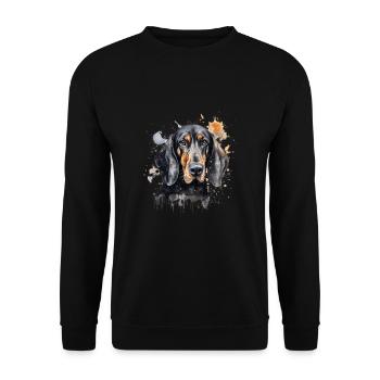 Black and Tan Coonhound - Unisex Sweatshirt - black - Front - Alina (178cm) & Michal (187cm)