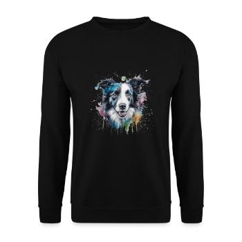 Border Collie - Sweat-shirt Unisexe - noir - Devant - Alina (178cm) & Michal (187cm)