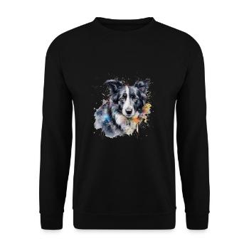Border Collie - Sweat-shirt Unisexe - noir - Devant - Alina (178cm) & Michal (187cm)