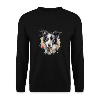 Border Collie - Unisex Sweatshirt - black - Front - Alina (178cm) & Michal (187cm)