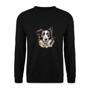 Border Collie - Unisex Pullover - Schwarz - Vorne - Alina (178cm) & Michal (187cm)